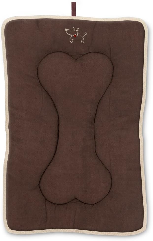 Best Pet Supplies Machine Washable Dog Crate Mat – Double-Sided Kennel Pad - Brown Linen, XL (42 x 28)