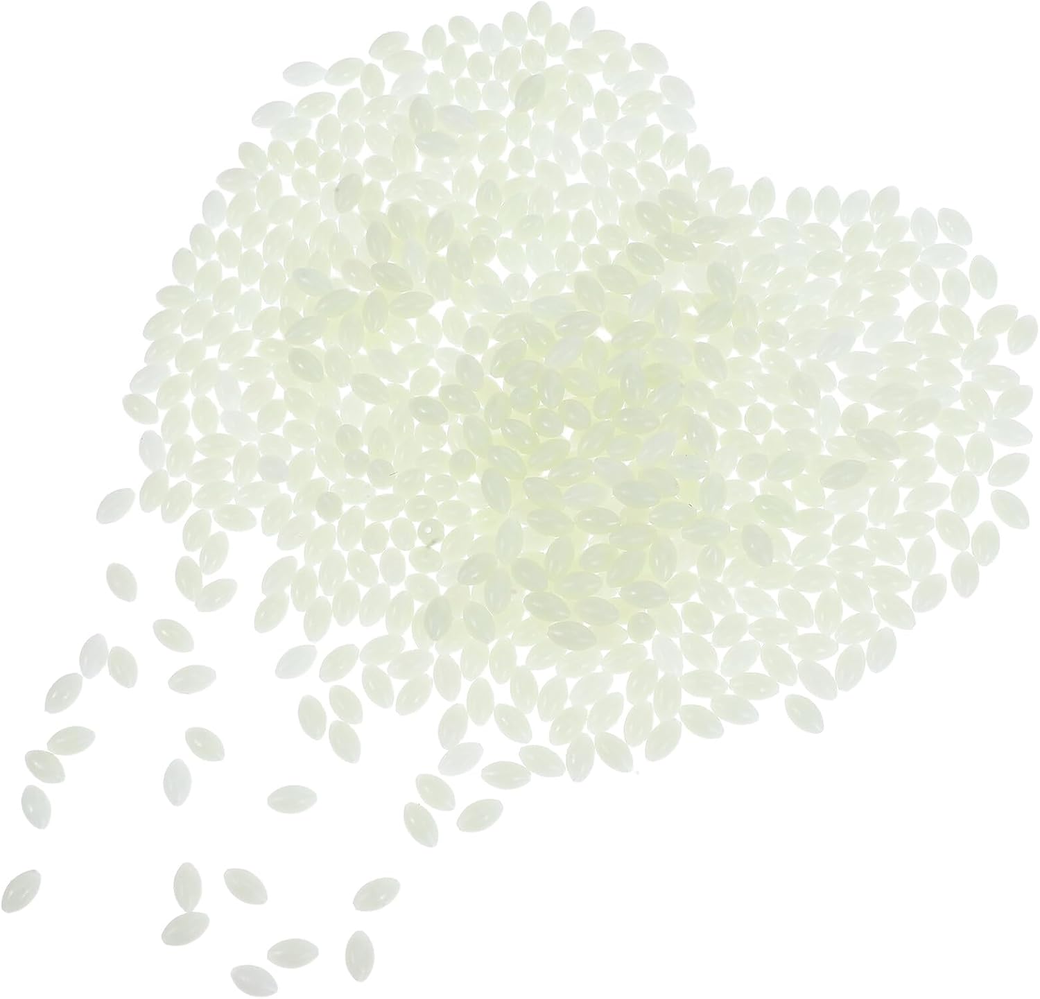 Beavorty Glow Fishing Beads Plastic Luminous Night Glow Beads 6x10mm Hard Round Bait Eggs Approx 1000pcs Fishing Lure Accessories Tackle DIY
