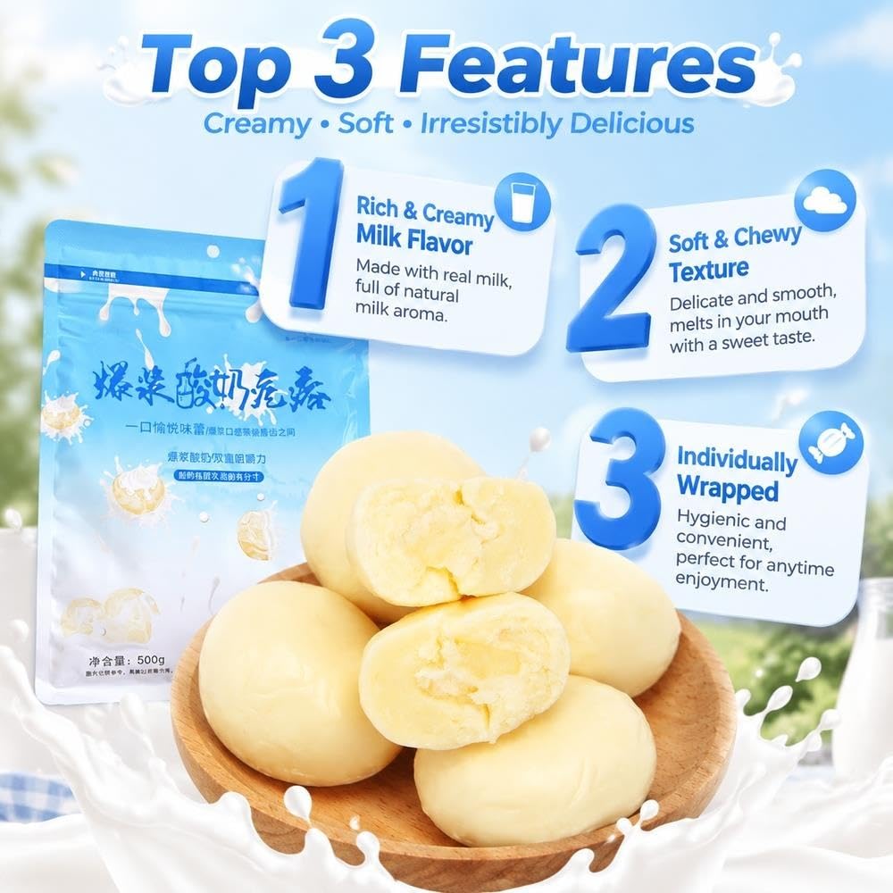 Burst Center Jogurt Cheese Bites 500g, pakowany próżniowo nabiał
