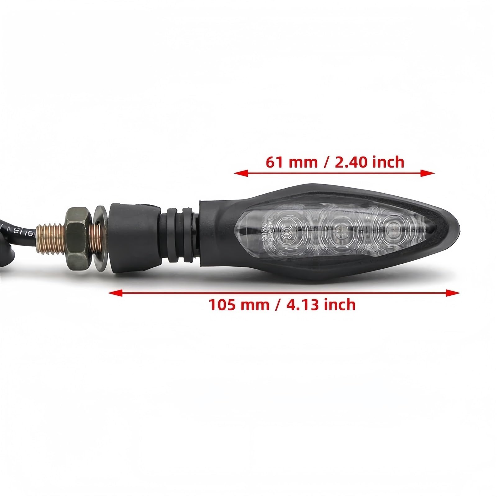 Indicatori di svolta per moto Girare per indicatore di segnale lampeggiante per LED per(Nero)