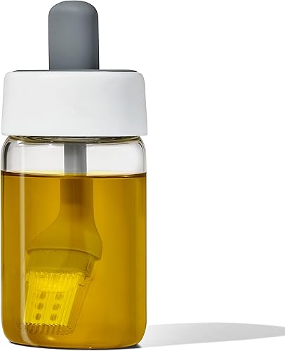 OXO Good Grips Botella de aceite de vidrio y cepillo de silicona, 8 onzas