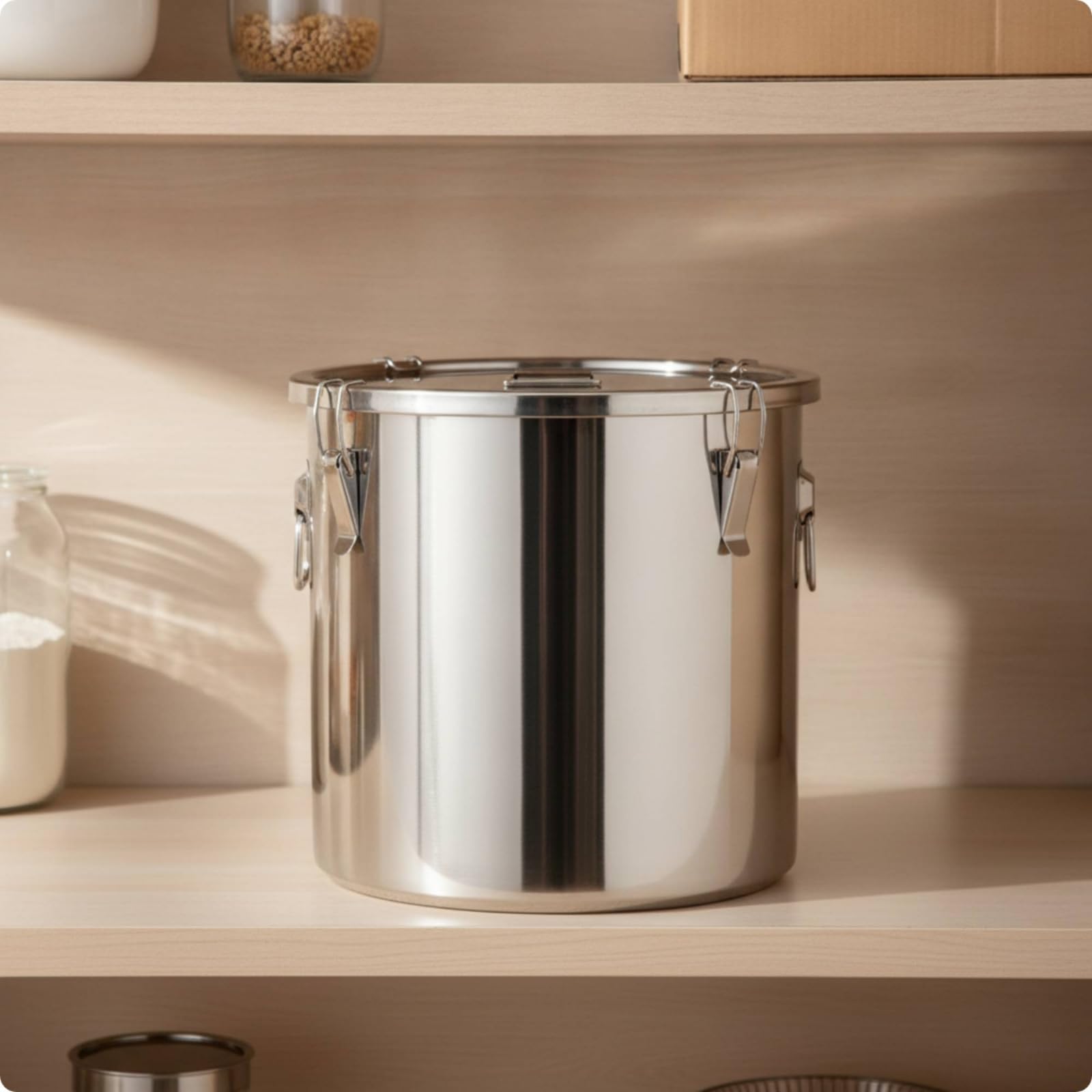 predolo Barattolo con Ganci Salvaspazio Contenitore con Coperchio Impilabili Contenitori da Magazzino per Famiglie, Ristorante, 98L