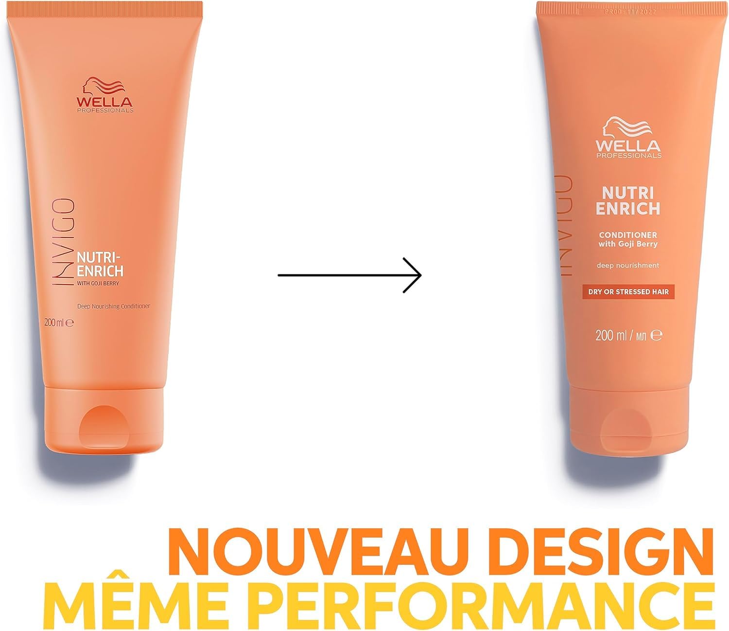 Wella Professionals Invigo Nutri Enrich Shampoing, Après-shampoing et masque, nourrissant avec de l'acide oléique et baies de Goji - Restaure les cheveux secs et abîmés 300ml + 200ml + 150ml