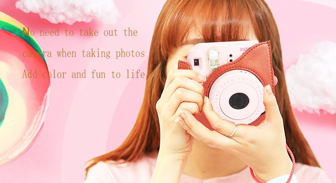 Protective & Portable Case Compatible with fujifilm instax Mini 11/9/ 8/8+ Instant Film Camera with Accessories Pocket and Adjustable Strap - Brown by SAIKA