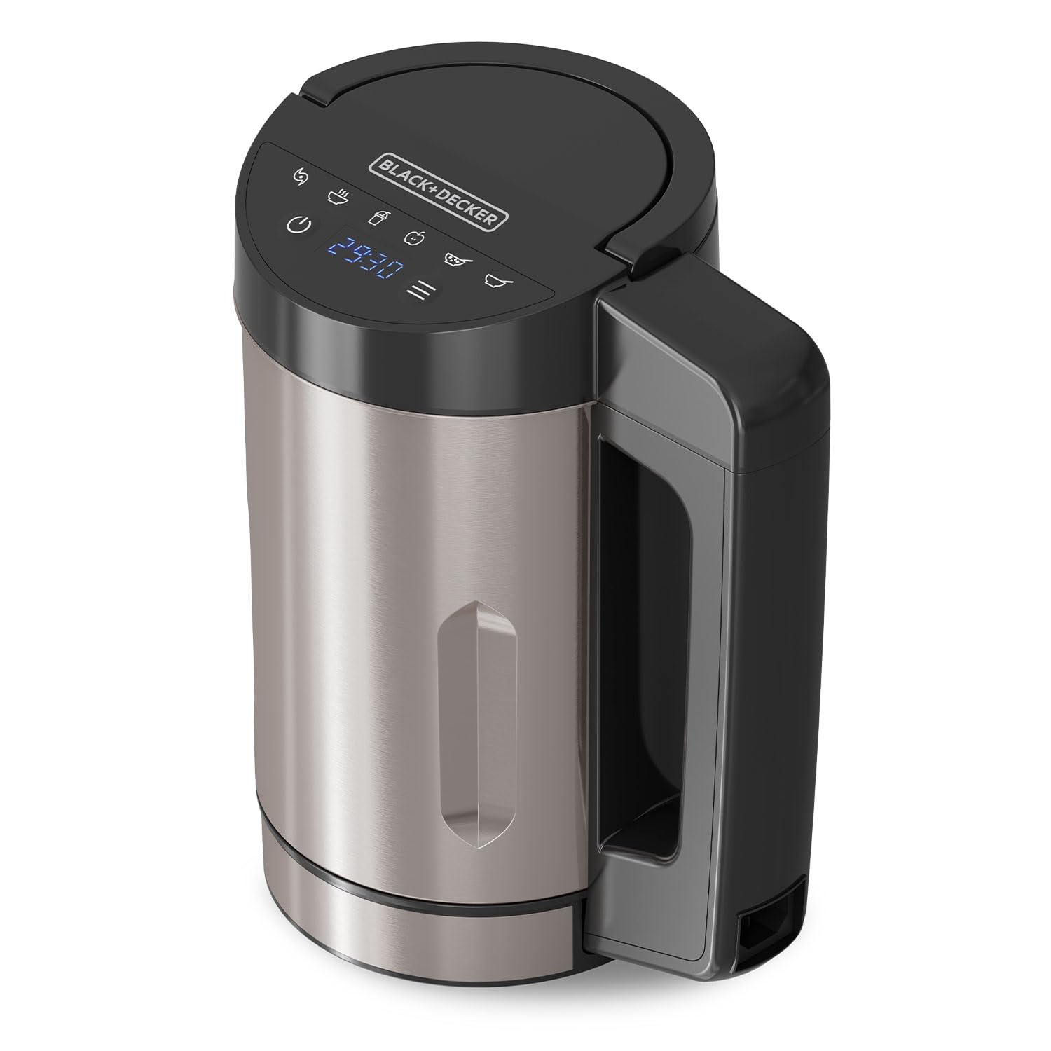 BLACK+DECKER BXSM1000E - Soup Maker 1040W | Carafe Inox 1,6L | 7 Programmes Automatiques | Smoothies, Compotes & Soupes | Fonction Maintien au Chaud | Écran Digital | Matériaux Sans BPA