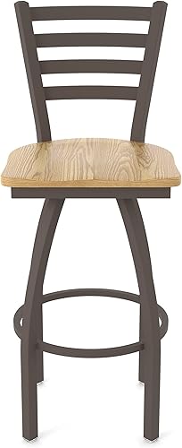 Miniatura 146 de 410 Jackie Taburete de bar giratorio de 36 pulgadas con acabado bronce y asiento de vinilo negro Vinilo negro,Canter Burdeos,Tierra Canter,Canter