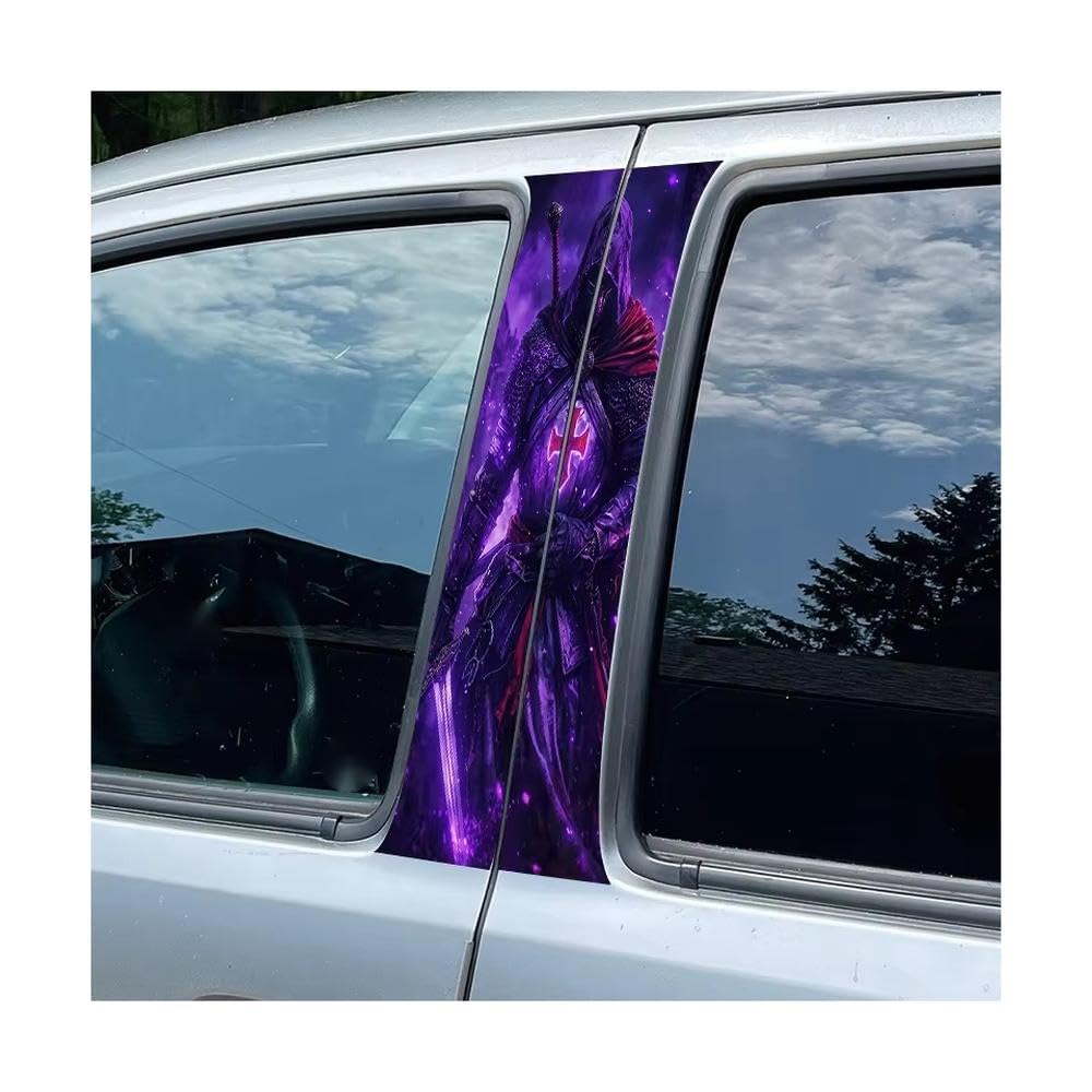 Automotive B-Pillar Dark Templar Knight Glossy Material Protective Film
