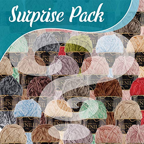 JubileeYarn Chenille Yarn - Worsted Weight - 100g/Skein - Variety Pack - 4 Skeins - Image 2