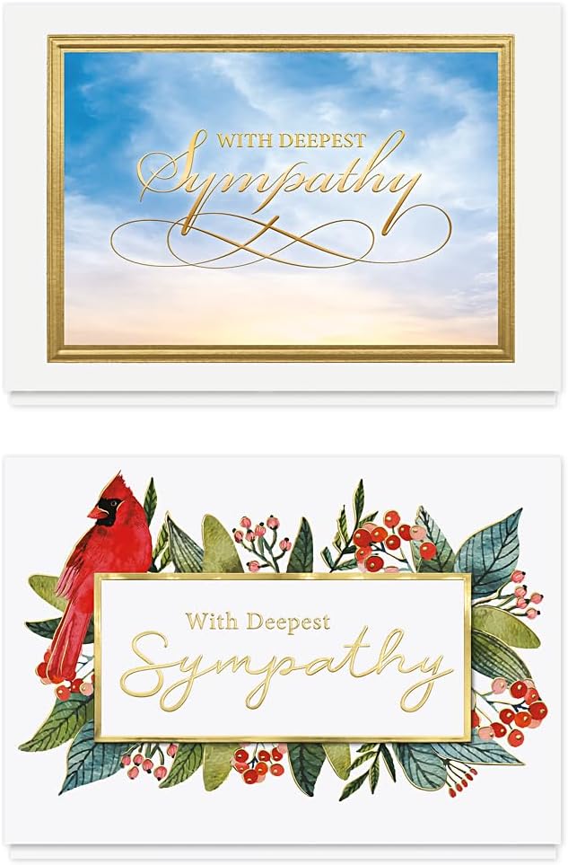 The Gallery Collection - Sympathy Cards Assortment Box (35 Cards), Foil & Embossing (Sympathy 1)