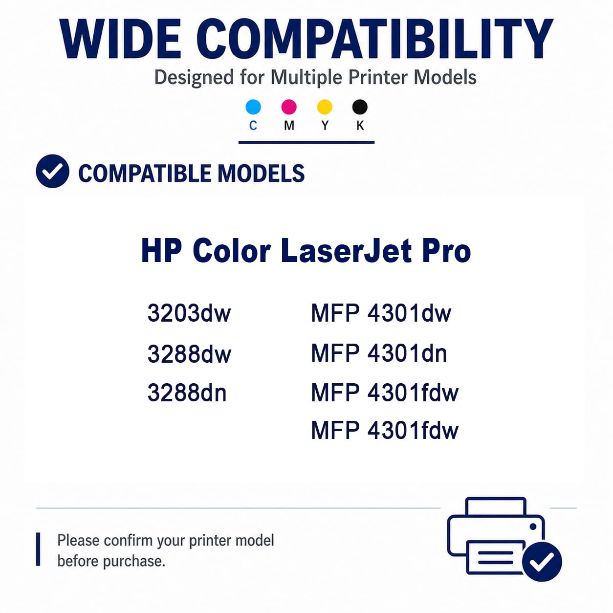 Sostituzione della cartuccia di toner ad alto rendimento W2220A per W2220A W2221A W2223A W2222A 222A, compatibile con HP Color LaserJet Pro3288dw/dn/3388sdw/3303fdw, con chip