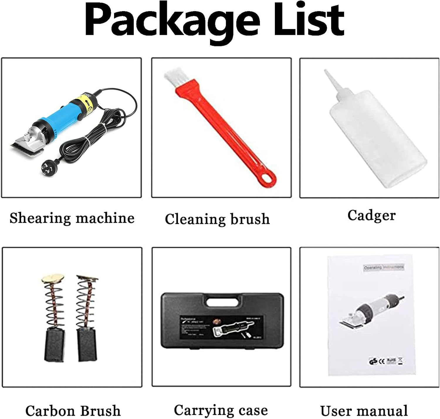 Electric Horse Hair Clipper, Sheep Shears Electric Shearing Machine, Livestock Electric Clipper, Haircut Trimmer for Wool in Sheep, Goats, Cattle, and Other Farm Livestock Pet,Red-110V