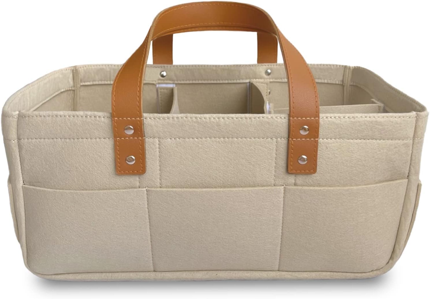 KiddyCare Diaper Caddy Organizer Cart for Nursery Baby Basket Gift for Boy/Girl | Diaper Caddy for Changing Table Basket Organizer with Dividers | Caddy for Baby Stuff Breast Pump Caddy - Regular