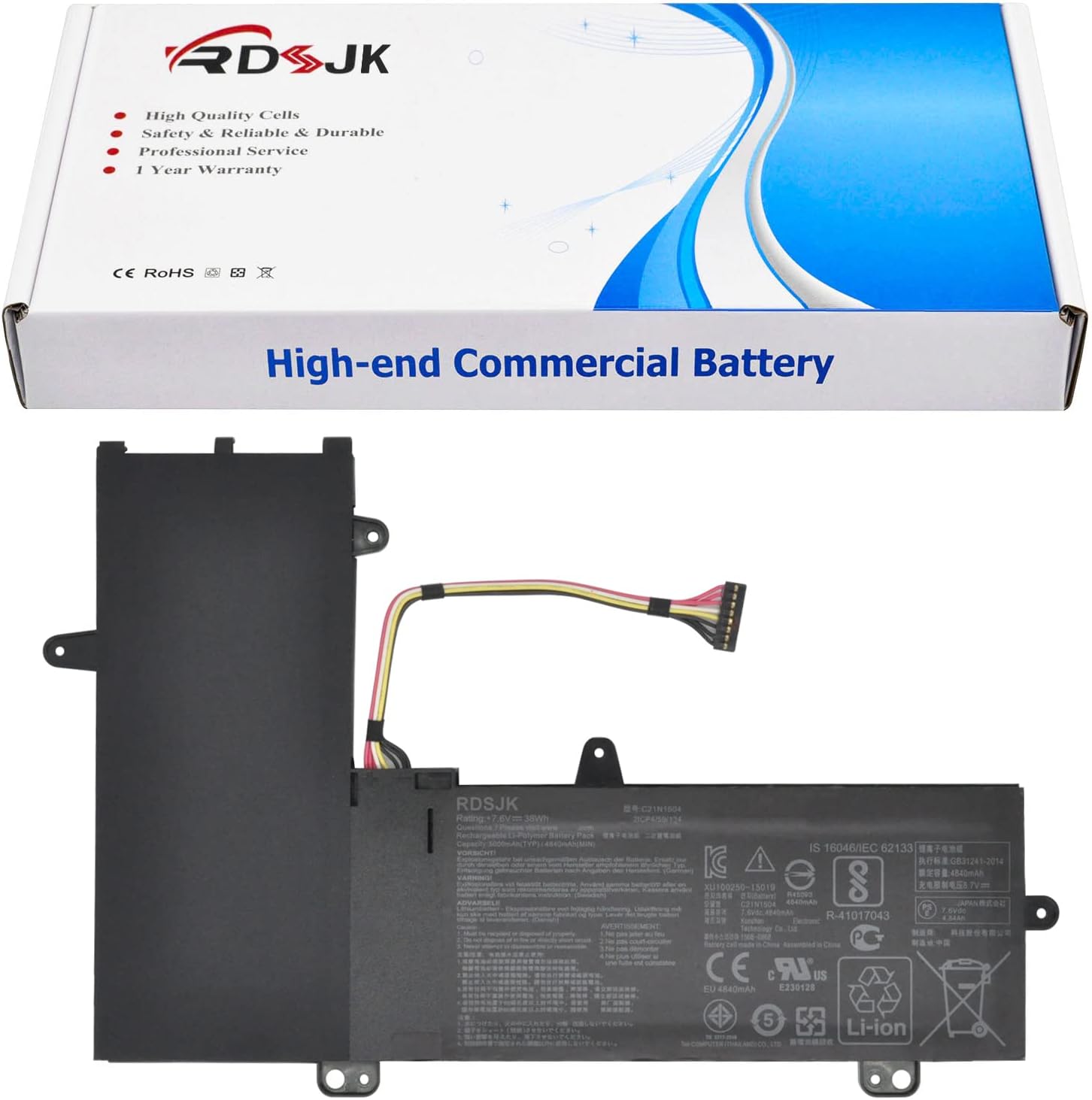 C21N1504 B21N1504 Laptop Battery for Asus Transformer Book Flip TP200S TP200SA E205SA TP200SA3050 EeeBook TP200SA-FV0076TS TP200SA-FV0108TS TP200SA-FV0110TS TP200SA-FV0130T TP200SA-FV0132T 7.6V 38Wh