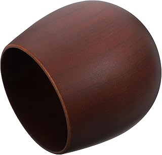 Wooden Teacup 250Ml Deep Brown Solid Wood Beverage Cup Multipurpose Sake Serving Cup for Home Tea Drinking