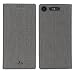 Feitenn Sony Xperia XZ1 Compact Premium Flip Leather PU Wallet Smart Case Stand Kickstand Card Holder Magnetic Closure Clear TPU Bumper Slim thin Cover Case for Sony Xperia XZ1 Compact (Gray)