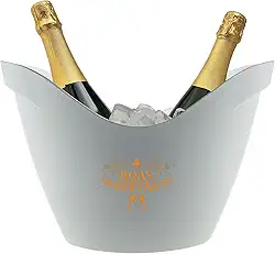 Champanheira Acrílico 8L Boas Festas Premium Elegante Final de Ano (BRANCO)