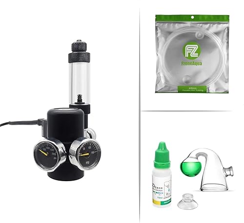 FZONE Regulador de CO2 de acuario para paintball con comprobador de gotas de vidrio de CO2 con acuario a prueba de CO2 ID de 516 pulgadas, 16 pies