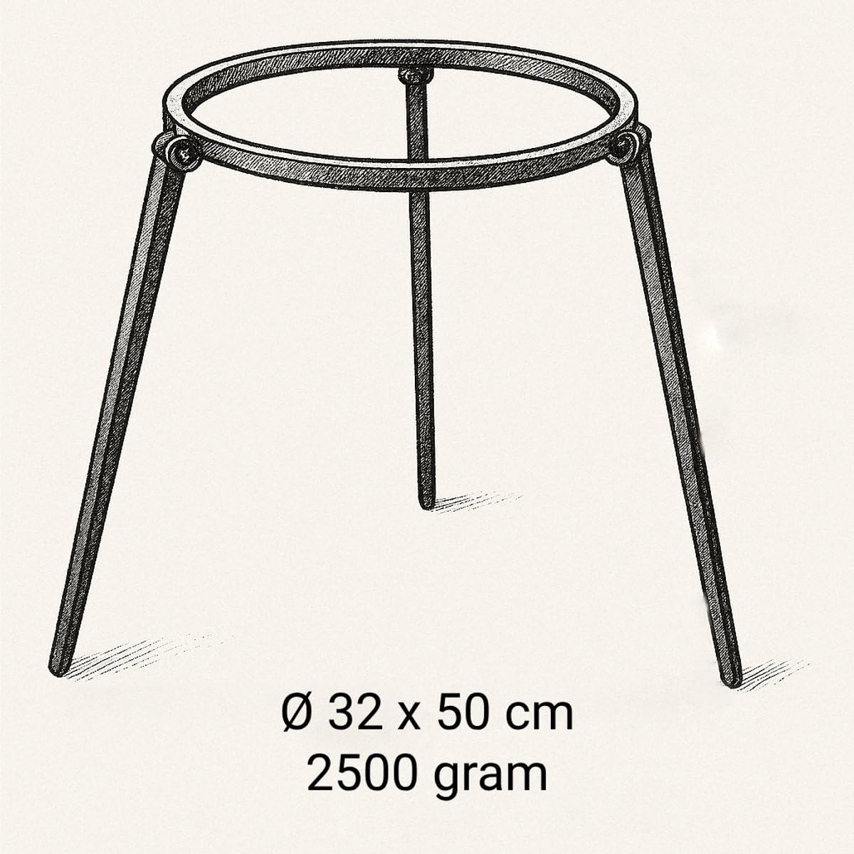 Treppiede Barbecue – Ø32 cm – Supporto BBQ in Acciaio per Braciere & Cucina da Esterno – Cavalletto per Pentola, Padella & Griglia – Camping, Outdoor Cooking – Nero
