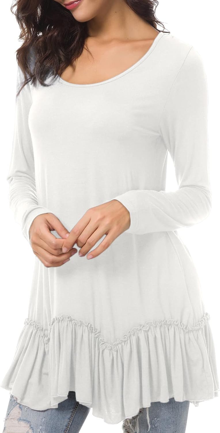 Urban CoCo Women's Casual T-shirt Solid Long Sleeve Tunic Tops - Image 4