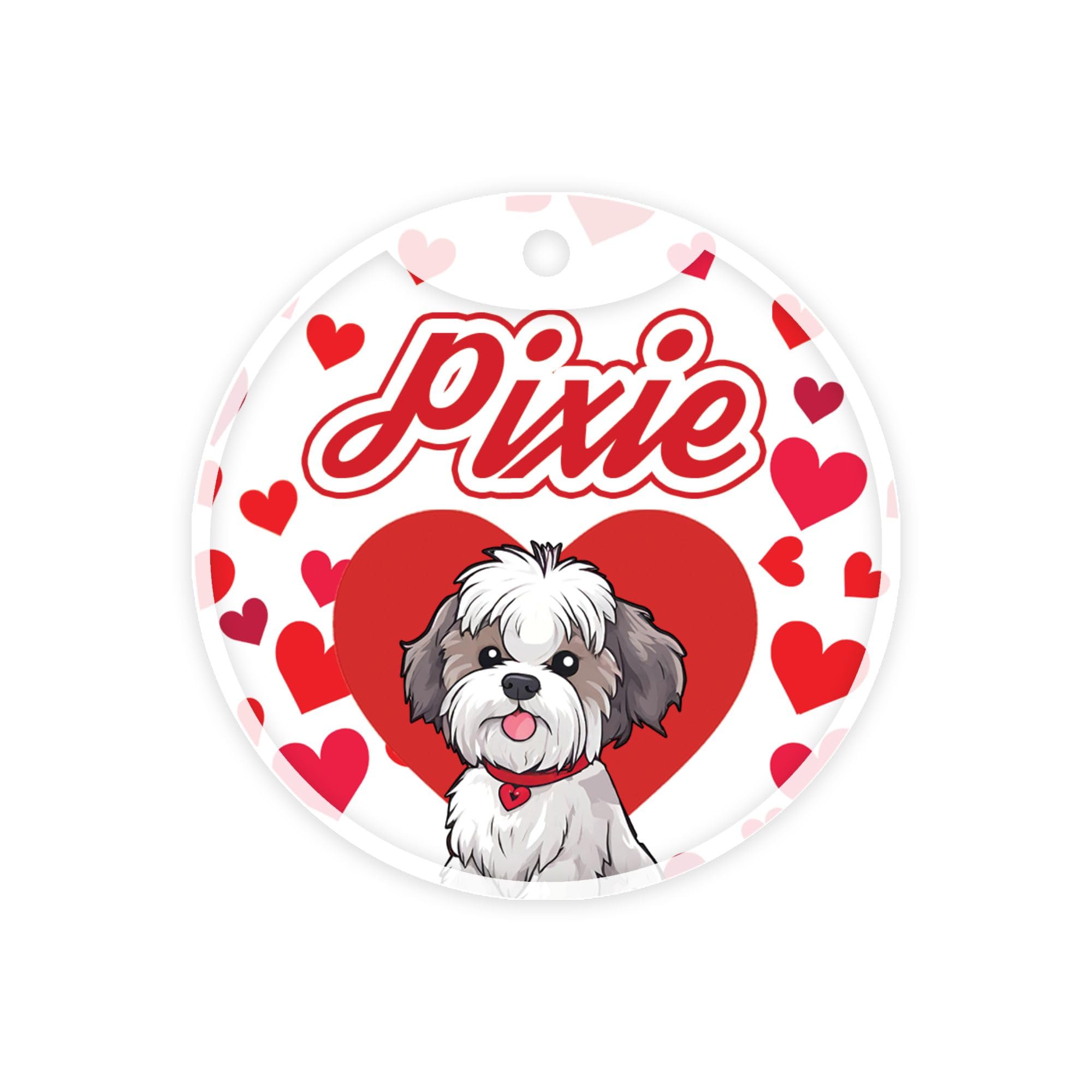 Pawsindia Personalized Dog Name Tag, Customized Pet ID Tag for Dogs with Double Side Waterproof Print, Velentines Collection, Shitzu-White (B0CV7TK9P3) Amazon Price History, Amazon Price Tracker
