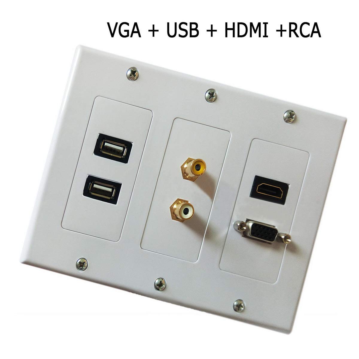 Amazon | コンポジット パネル 壁面プレートHDMI USB VGA RCA TV