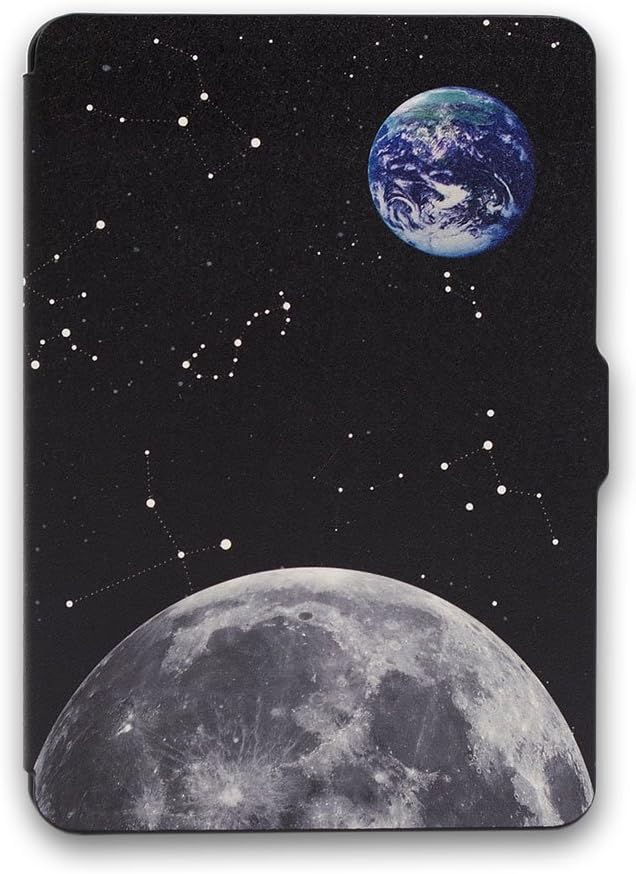 kandouren Case for Old Kindle Paerwhite,PU lether cover with Auto Sleep and Wake function(fit 2013,2014,2015,2016,2017 version),black moon