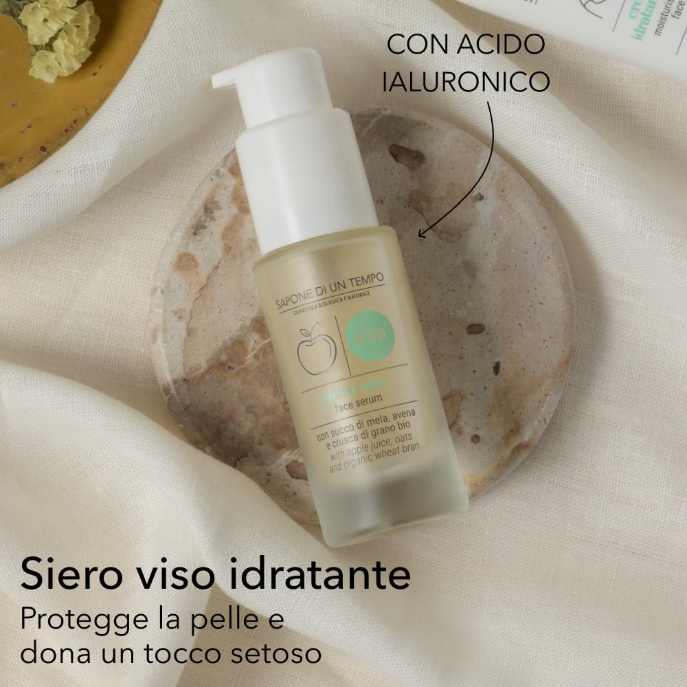 Sapone di un Tempo Kit Skincare Viso Completo con Crema Lenitiva 50 ml, Siero 30 ml, Contorno Occhi 30 ml, Detergente 150 ml e Tonico 300 ml – Set Regalo, Cofanetto Regalo Donna