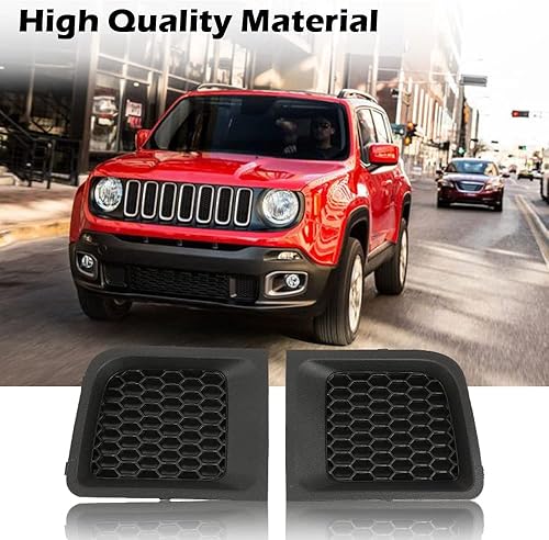 Miniatura 2 de PIT66 Parachoques cubierta rejilla, compatible con Jeep Renegade 2015 2016 2017 delantero izquierdo y derecho negro