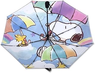 スヌーピー 折りたたみ傘 ワンタッチ 自動開閉 UVカット100 完全遮光 遮熱 折り畳み傘 紫外線遮断 耐風撥水 メンズ レディース 晴雨兼用 収納ポーチ付き 梅雨対策 二人用 通勤 通学 母の日 父の日 ギフト