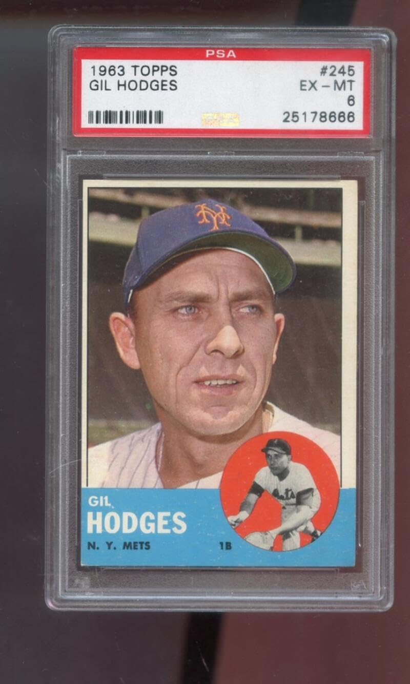 1963 Topps #245 Gil Hodges PSA 6 Graded Baseball Card MLB New York Mets