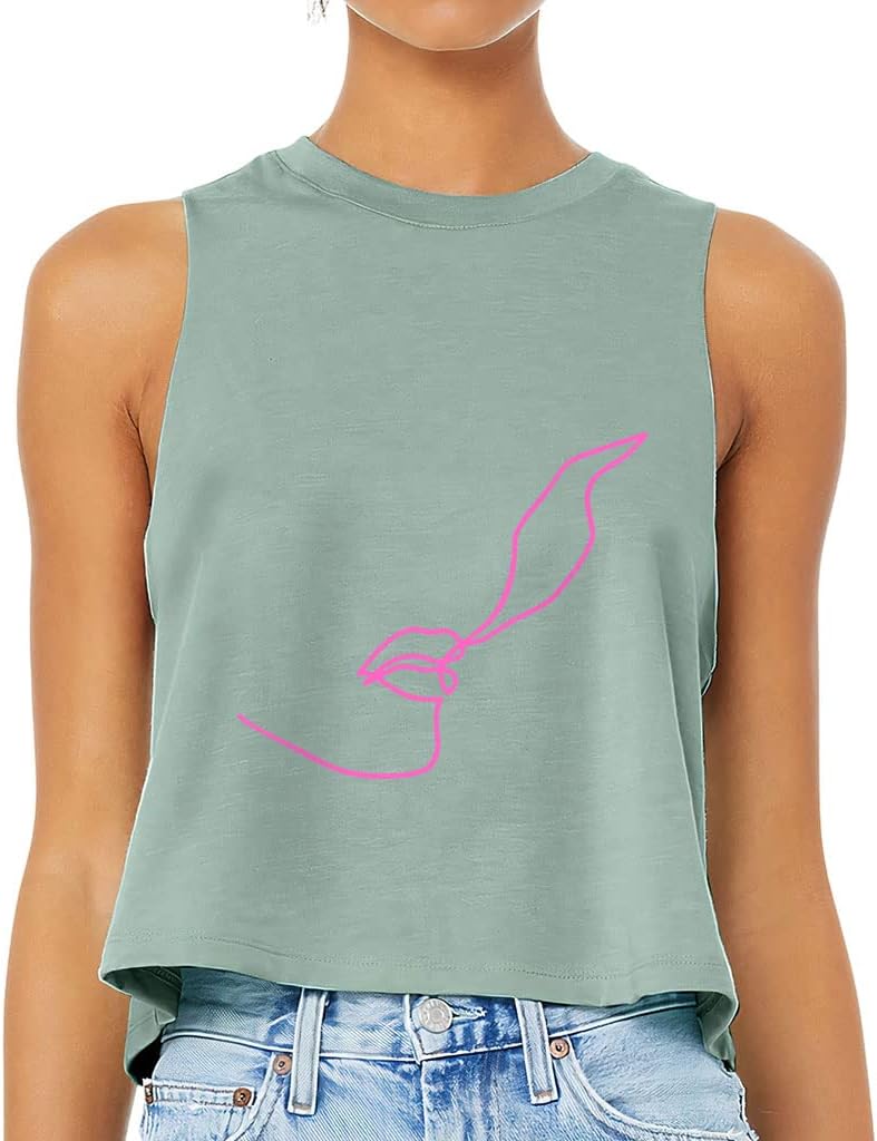 One Line Art Racerback Cropped Tank - Great Item - Hookah Gifts