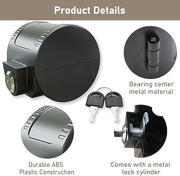 Child Proof Door Knob Cover Lock Prevents Turning of Door Knob and Access to Keyhole, Can be Used for Home Rentals, Evictions, Job Sites & More Keyed Alike (Black)