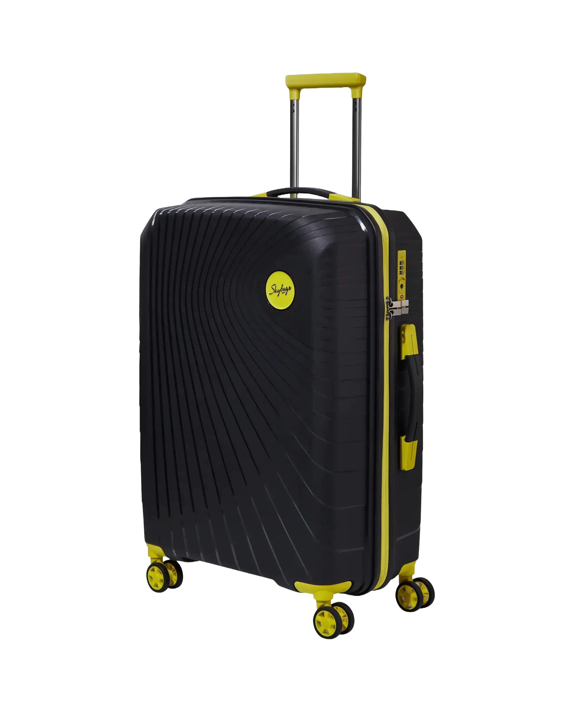 Delight Check-in Trolley Bag 66cm | Medium Hard Luggage | 8 Wheels Suitcase for Travel | Flushed TSA Lock with Sturdy Zipper | Polypropylene | 3 Years Warranty - Unisex (Jet Black)-image-18