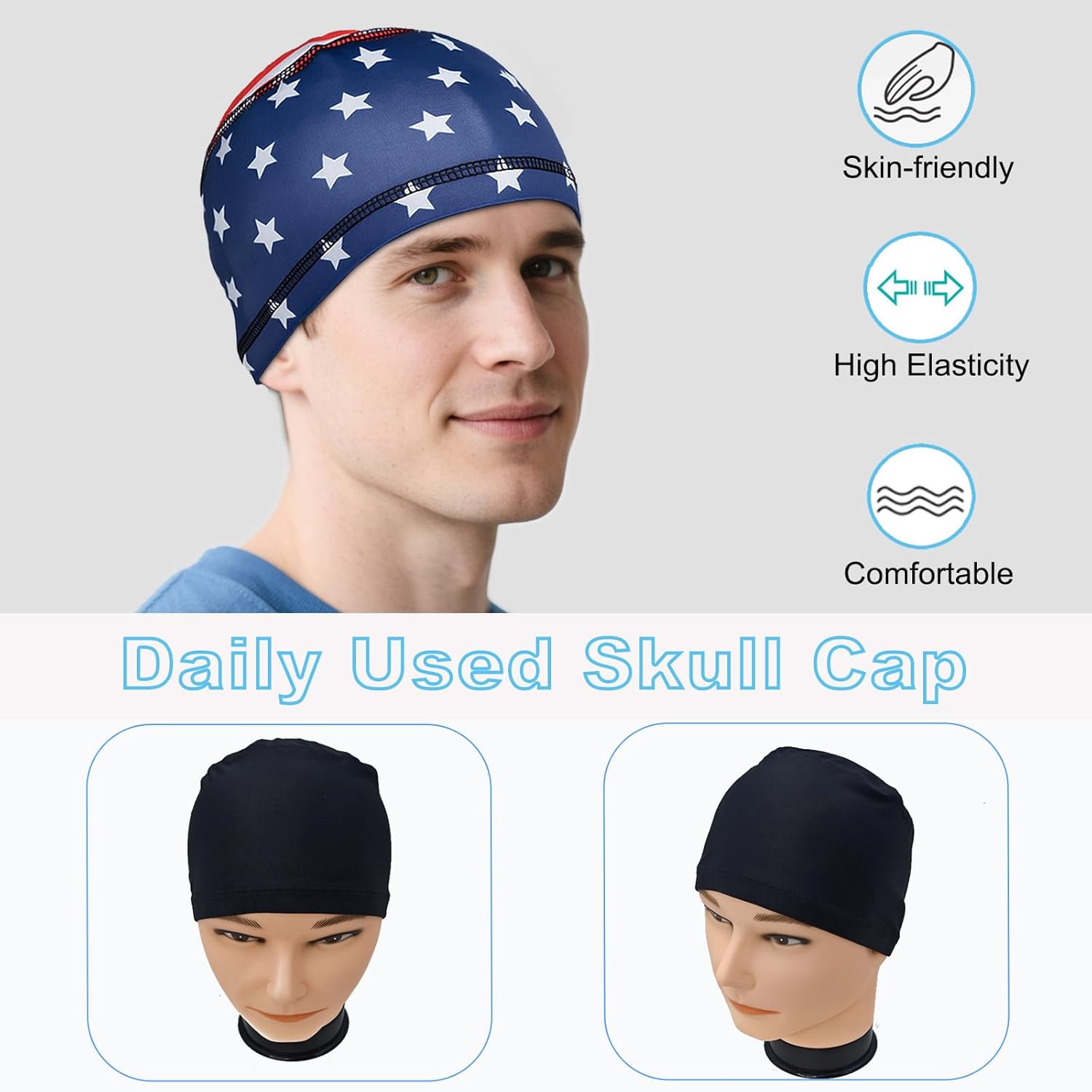 Cooling Skull Caps for Men, Hard Hat Liner Helmet Liner Cycling Cap Running Beanie Motorcycle Sweat Wicking Head Wrap Women - Image 7