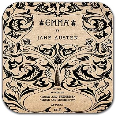 6 Coasters with Complete Novels of Jane Austen Six Coffee Mug Coasters with Complete Novels of Jane Austen's Book Designs. (Aged Paper) - Image 3
