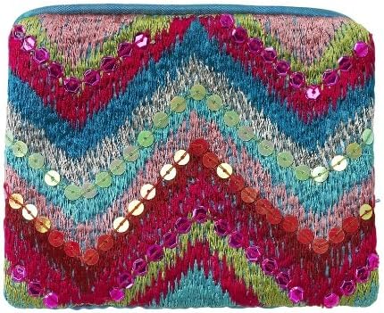 Lisbeth Dahl Turquoise Purse with Embroidery Sequins