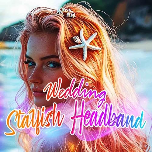 Miniatura 3 de Yean Diadema para el cabello de estrella de mar, diseño de sirena de playa, accesorios para el cabello para mujer