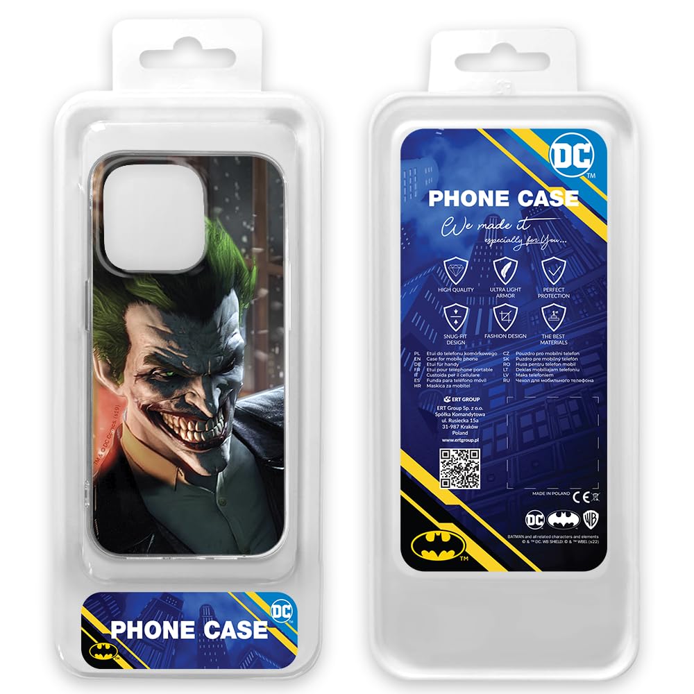 ERT GROUP Coque De Téléphone Portable Pour Apple Iphone 14 Pro Max Original Et Sous Licence Officielle DC Motif Joker 007 Parfaitement Adapté à La Forme Du Téléphone Portable, Coque En TPU