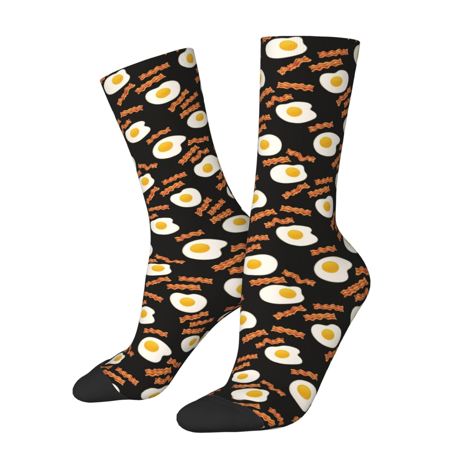 BIOOSTUB Bacon And Eggs For Breakfast Socks For Women Men Soft Novelty Crew Socks Athletic Socks Funny Crazy Dress Socks