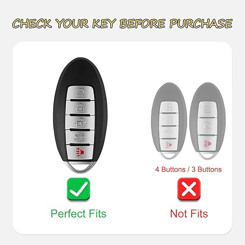 Miniatura 2 de Funda para llavero Nissan con llavero de automóvil con perla, funda para llave para Nissan Altima Maxima, Murano, Rogue Sentra 370z, Pathfinder,