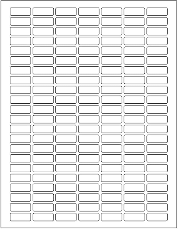 Printable Rectangle Labels, 1 x 0.375 Inch - 1660 Pack | White printable labels for inkjet & laser printers. Template included.