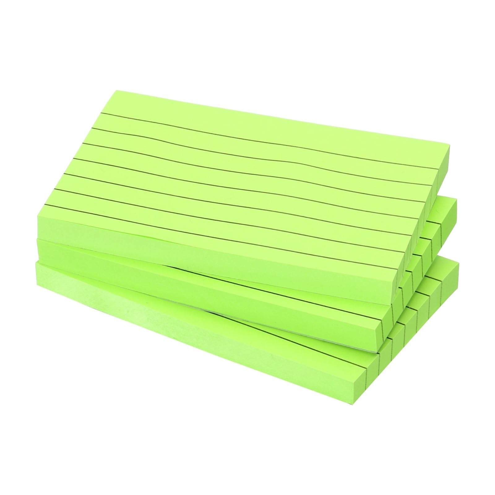 3/6 Stück fluoreszierende, linierte Haftnotizblöcke mit selbstklebenden Seiten, Planer-Aufkleber, Notizblock, bunte Memo-Karten, 100 Blatt/Stück(Orange 3x5Inch 6Pcs)