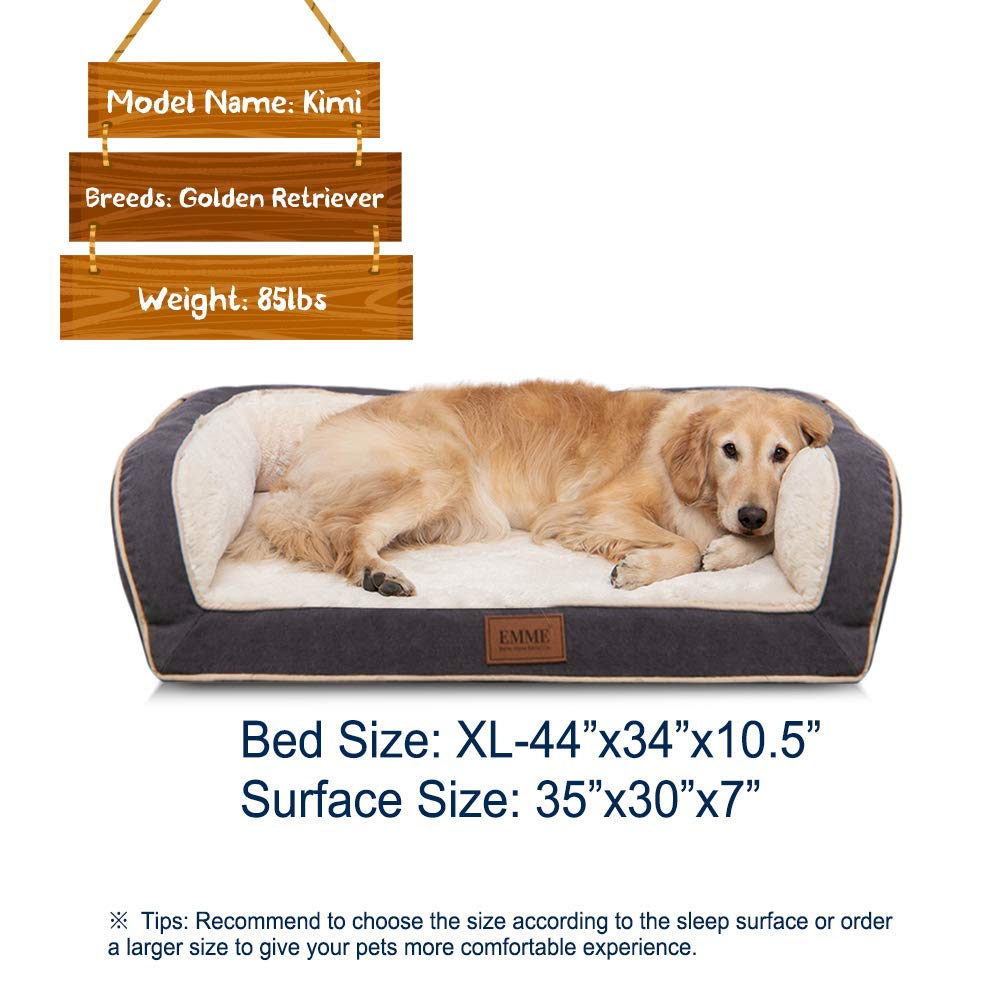 XL Hundebett 111,8 Cm – Orthopädisch Mit Eierschaum, Waschbar Und Wasserdicht, Für Hunde Bis 43 Kg