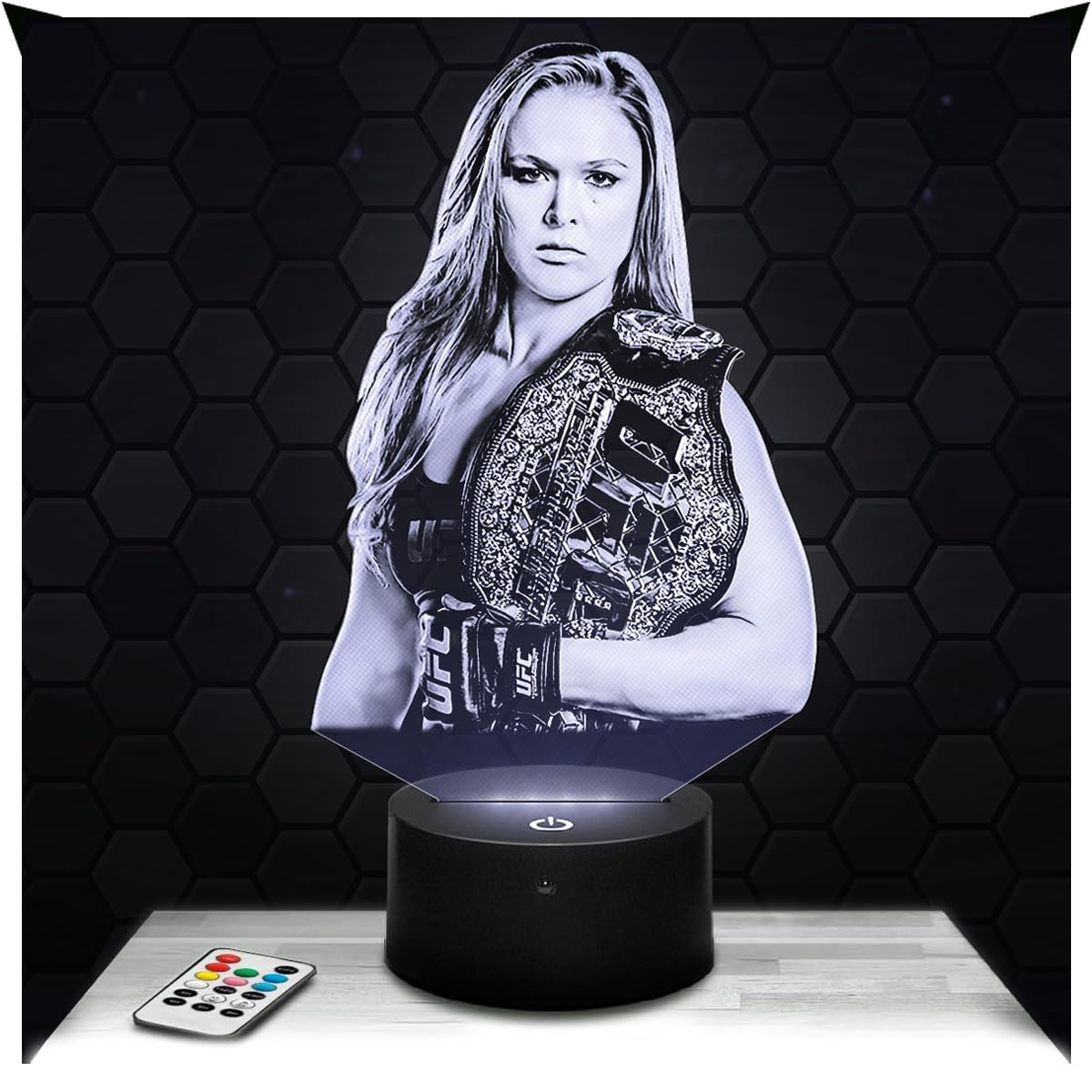 Lampephoto.fr - Ronda Rousey MMA 3D Lamp Decoration Free Martial Arts Gift idea for Men Ronda Rousey MMA Adult Night Light Room Decor Original Christmas, Gift idea for Men Led Bedside Merchandising