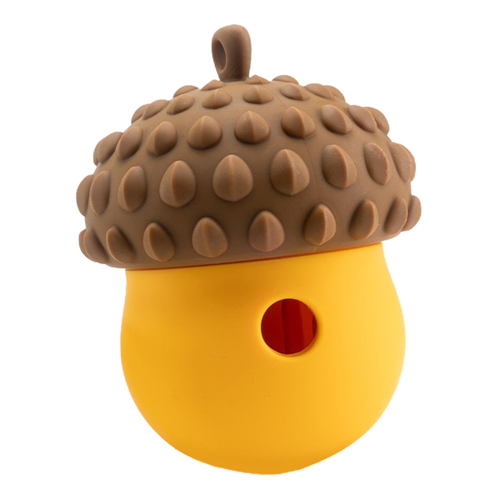 Ruhnjyg Dog Treat Dispenser, Dog Food Dispenser, Boredom Buster Acorn-Shaped Toy Ball, Pet Training Silicone Leak Food Ball for Dogs