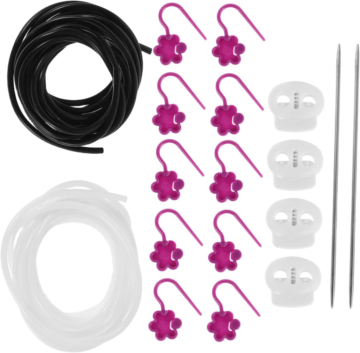 DOITOOL 1 Set Knitting Tool Kit with Double Needle Protectors Slip Stitch Markers Prevent Yarn Slippage for DIY Crochet Projects Scarves Hats Garments