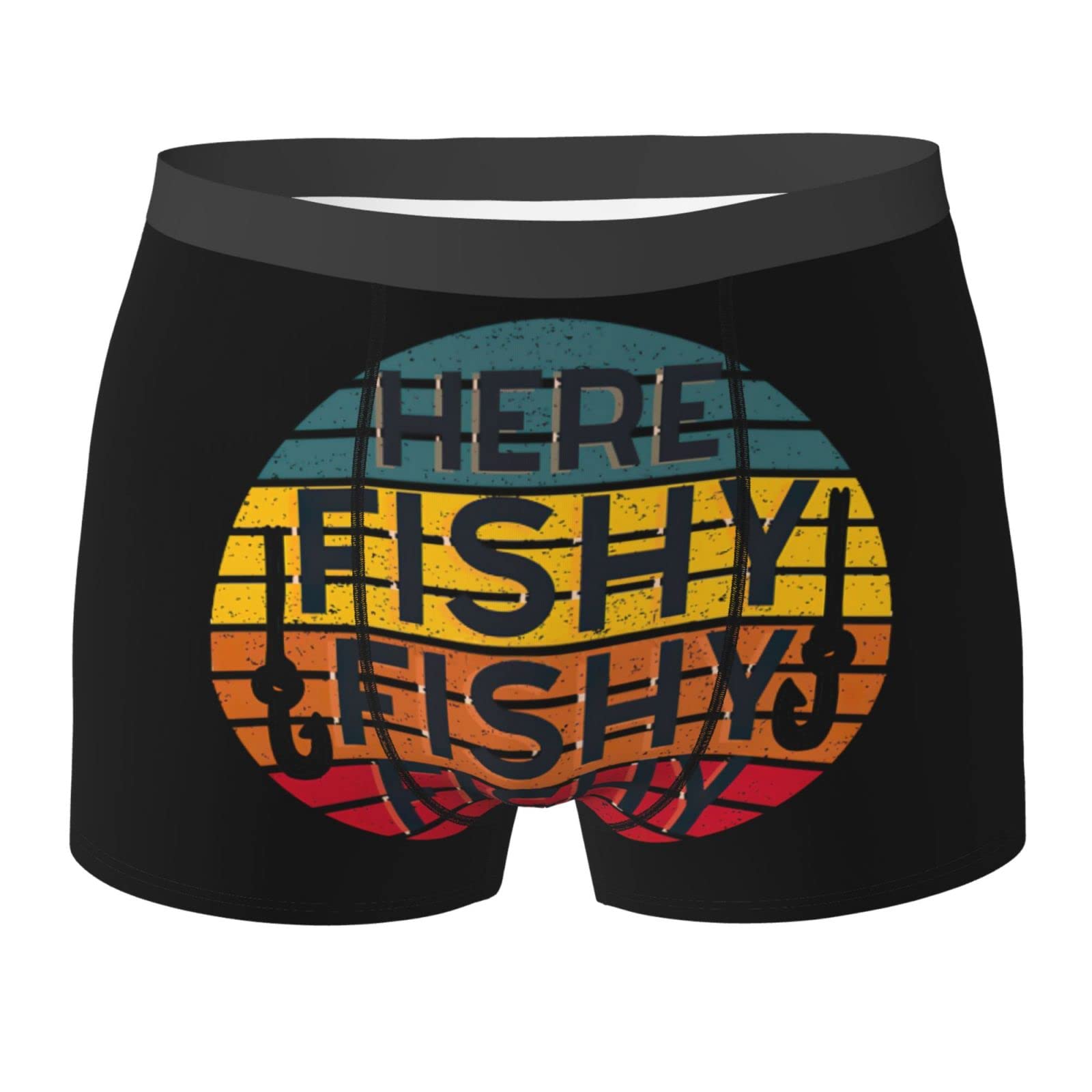 Aooedm Men's As Pic Here Fishy Fishy Fishy Underwear Breathable Boxer Briefs Soft Shorts Comfortable Printed Underwear