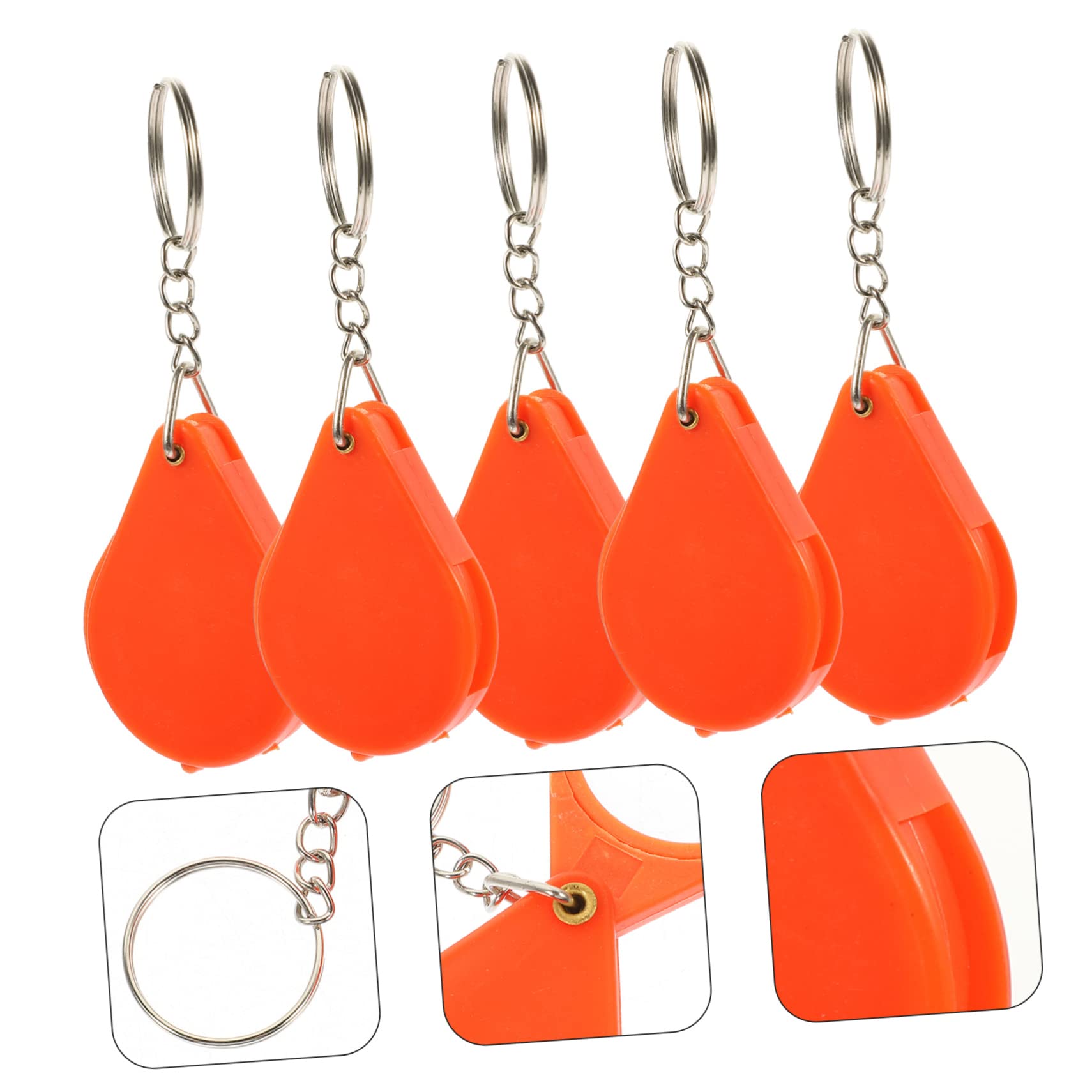 STOBOK 5pcs Folding Magnifying Handheld Magnifier Keychain Jewelry Books Maps Portable Foldable Magnifier Reading Inspection
