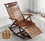BOCbco Faltbare Sonnenliege Gartenschaukelstühle Multifunktionaler Nickerchenstuhl Bambus Balkonliegen Für Terrassendielen Gärten Camping Mit Fußmassagerad/Walnut+Color-A-Without+Cushion