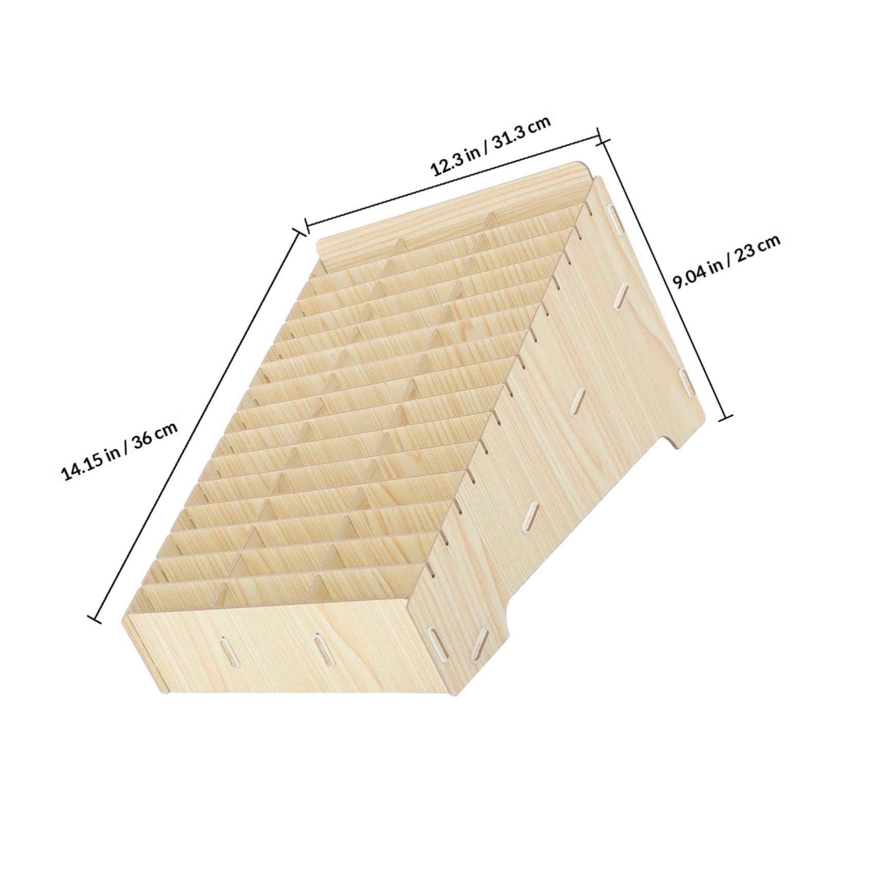 Organizer Scolastico in Legno di Acero 45 Scomparti, Struttura Stabile e Portatile, come Scatola in Legno Scomparti per Festa Scuola Decor e Ufficio